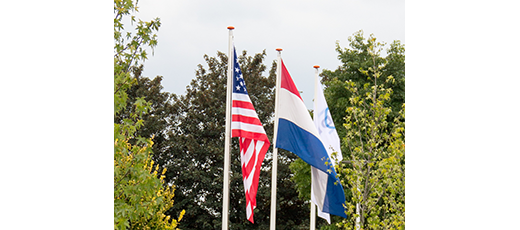 flags of USA, The Netherlands and Denkavit